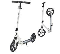 VEVOR Kick Scooter for Kids Ages 8+, Teens & Adults, 2-Wheel Toddler Scooter with Adjustable Height Handlebar, Wide Anti-Slip Deck, Foldable Lightweight for Boys & Girls up to 220 lbs, White + Black