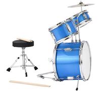 VEVOR Kids Drum Set, 3-Piece 14 in Junior Drum Sets, Beginner Drums Set with Adjustable Throne, Cymbal & Two Pairs of Drumsticks, Musical Learning Drums Instruments Kit, for Children Ages 6-13 (Blue)