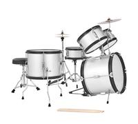 Vevor Kids Drum Set, 5-Pcs 16 In Junior Drum Sets, Musical Learning Drums Instrument Kit, For Children Ages 6-13(Silver)
