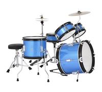 VEVOR Kids Drum Set, 5-Piece 14 in Junior Drum Sets, Beginner Drums Set with Adjustable Throne, Cymbal & Two Pairs of Drumsticks, Musical Learning Drums Instruments Kit, for Children Ages 6-13 (Blue)