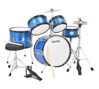 VEVOR Kids Drum Set, 5-Piece 16 in Junior Drum Sets, Beginner Drums Set with Adjustable Throne, Cymbal & Two Pairs of Drumsticks, Musical Learning Drums Instruments Kit, for Children Ages 6-13 (Blue)