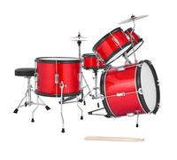 VEVOR Kids Drum Set, 5-Piece 16 in Junior Drum Sets, Beginner Drums Set with Adjustable Throne, Cymbal & Two Pairs of Drumsticks, Musical Learning Drums Instruments Kit, for Children Ages 6-13 (Red)