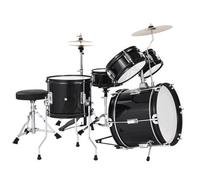 VEVOR Kids Drum Set, 5-Piece 14 in Junior Drum Sets, Beginner Drums Set with Adjustable Throne, Cymbal & Two Pairs of Drumsticks, Musical Learning Drums Instruments Kit, for Children Ages 6-13(Black)