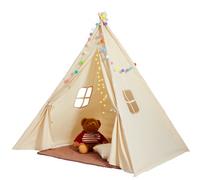 VEVOR Kids Play Tent, Teepee Tent for Kids 1-5 Years Old, Toddler Tent with Mat and Plush Decorative Balls, Tent for Kids with Windows for Indoor and