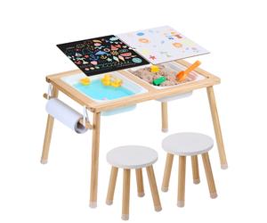 VEVOR Kids Sensory Table & Chair Set Sand Water Play Table with 2 Storage Bins