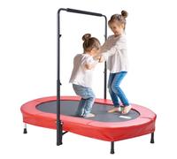 VEVOR Kids Trampoline, 56x36 inch Indoor Outdoor Trampoline, Foldable Mini Trampoline with Handle, Rebounder Trampoline for Toddlers, Birthday Gift for 3+ Years Children, Boys Girls for Fun, Red