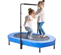 VEVOR Kids Trampoline, 56x36 inch Indoor Outdoor Trampoline, Foldable Mini Trampoline with Handle, Rebounder Trampoline for Toddlers, Birthday Gift for 3+ Years Children, Boys Girls for Fun, Bule