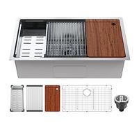 VEVOR Kitchen Sink, 304 Stainless Steel Drop-in Sinks, Undermount Single Bowl Basin with Ledge and Accessories, Household Dishwasher Sinks for Workstation, RV, Prep Kitchen, and Bar Sink, 32 inch