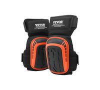 VEVOR Knee Pads for Work, Extended Heavy Duty Construction Knee Pads with 2 Extension Straps, Anti-slip Foam Gel, Men & Women, for Gardening Flooring Roofing and Cleaning, Black and Orange