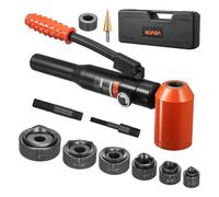 VEVOR Knockout Punch Set, 10 Ton Hydraulic Knockout Set, 1/2" to 2" KO Tool Kit Hole Making Tool, KO Tools Kit W/6 Dies for Metal Electrical Cabinets, Electrical Control Cabinets, Switch Cabinets