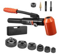 VEVOR Knockout Punch Set, 10 Ton Hydraulic Knockout Set, 1/2" to 2" KO Tool Kit Hole Making Tool, KO Tools Kit W/6 Dies for Metal Electrical Cabinets, Electrical Control Cabinets, Switch Cabinets