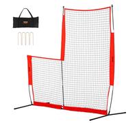 VEVOR L Screen Baseball for Batting Cage, 7x7 ft Baseball & Softball Safety Screen, Body Protector Portable Batting Screen with Carry Bag & Ground Sta