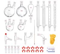 VEVOR Lab Distillation Kit, 3.3 Boro Lab Glassware Distillation Kit with 24, 40 Joint, 1000ml Essential Oil Distillation Apparatus Kit, 32 pcs Set of Glassware Equipment