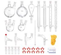 VEVOR Lab Distillation Kit, 3.3 Boro Lab Glassware Distillation Kit with 24, 40 Joint, 1000ml Essential Oil Distillation Apparatus Kit, 32 pcs Set of Glassware Equipment