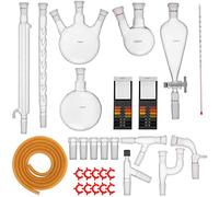 VEVOR Lab Distillation Kit, 3.3 Boro Lab Glassware Distillation Kit with 24, 40 Joint, 1000ml Essential Oil Distillation Apparatus Kit, 29 pcs Set of Glassware Equipment