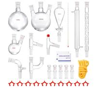VEVOR Lab Distillation Kit, 3.3 Boro Lab Glassware Distillation Kit with 24, 40 Joint, 1000ml Essential Oil Distillation Apparatus Kit, 29 pcs Set of Glassware Equipment