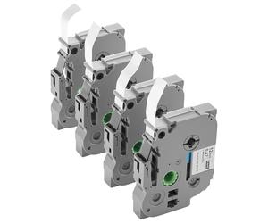 VEVOR Label Maker Tape, 4 Pack, 0.47 in / 12 mm Black on White Label Maker Refills Compatible for Various Types of Brother P-Touch Labelers, Durable & Long-Lasting, Replacement for Letra Tag TZe-231