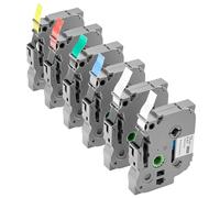 VEVOR Label Maker Tape, 6 Pack, 0.47 in / 12 mm Colored Label Maker Refills Compatible for Various Types of Brother P-Touch, Replacement for Letra Tag TZe-131 TZe-231 TZe-431 TZe-531 TZe-631 TZe-731