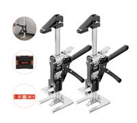 VEVOR Labor Saving Arm Jack, 2 PCS 200 kg Bearing Capacity, Lifting up to 165 mm, Metal Hand Lifting Jack Tool with Magnetic Level, 2 Adjustment Modes, for Door, Window, Furniture, Woodworking, Black