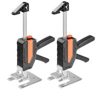VEVOR Labor Saving Arm Jack, 2 PCS 200 kg Bearing Capacity, Lifting up to 195 mm, Metal Hand Lifting Jack Tool with Magnetic Level, 2 Adjustment Modes, for Door, Window, Furniture, Woodworking, Black