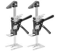 VEVOR Labor Saving Arm Jack, 2 PCS 200 kg Bearing Capacity, Lifting up to 165 mm, Metal Hand Lifting Jack Tool with Magnetic Level, 2 Adjustment Modes, for Door, Window, Furniture, Woodworking, Black