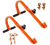 VEVOR Ladder Roof Hook, 2 Pack with Wheel Heavy Duty Steel Ladder Stabilizer, Roof Ridge Extension Rubber Grip T-Bar for Damage Prevention, 500 lbs Weight Rating, Fast & Easy to Access Steep Roofs