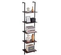 VEVOR Ladder Shelf, 5-Tier Bookshelf 15.6x11.8in, Open Wall-Mounted Ladder Shelf with Metal Frame,Storage Rack Sundries Holder for Kitchen Bedroom Bat