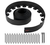 VEVOR Landscape Edging, 33 ft x 4 in Plastic Garden Border Edging with 30 Spikes & 2 Ground Stakes, No Dig, Flexible Lawn Edgings Roll, UV-Resistant M