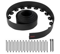 VEVOR Landscape Edging, 33 ft x 4 in Plastic Garden Border Edging with 30 Spikes & 2 Ground Stakes, No Dig, Flexible Lawn Edgings Roll, UV-Resistant Mini Fence Borders for Flower Beds Yard Paver