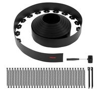 VEVOR Landscape Edging, 66 ft x 4 in Plastic Garden Border Edging with 60 Spikes & 2 Ground Stakes, No Dig, Flexible Lawn Edgings Roll, UV-Resistant Mini Fence Borders for Flower Beds Yard Paver