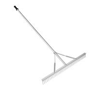 VEVOR Landscape Rake, 915mm Head Aluminum Landscape Rake, Lake Weed Rake with 1915mm Long Handle, for Loosening Soil, Lawn Care, Weeding Lake, Garden, Pond