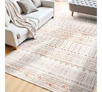 VEVOR Area Rug, 5 x 7 ft Large Washable Rug, Non-Slip and Tear-Resistant Soft Carpet, Pet & Child Friendly Modern Area Rugs, Indoor Mat for Bedroom, Office, Living Room, Kids Room, Entryway, Beige