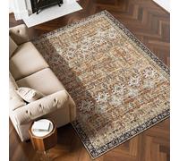 VEVOR Area Rug, 6 x 9 ft Large Washable Rug, Non-Slip and Tear-Resistant Soft Carpet, Pet & Child Friendly Vintage Area Rugs, Indoor Mat for Bedroom, Living Room, Kids Room, Entryway, Brown Green