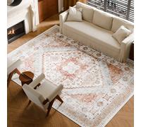 VEVOR Large Area Rug 9 x 12 ft Anti-Skid Indoor Floor Mat Vintage Brown Red