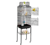 VEVOR Large Bird Cage 62 in Rolling Metal Parakeet Cage for Cockatiels Parrot