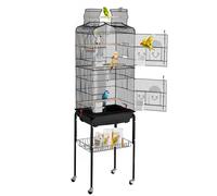 VEVOR Large Bird Cage 62 in Rolling Metal Parakeet Cage for Cockatiels Parrot