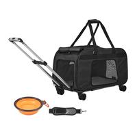 VEVOR Large Cat Dog Carrier with Wheels for Under 35lbs Rolling Pet Carrier with Upgraded Wheels Foldable Wheeled Dog Travel Carrier (Not for Airlin