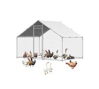 VEVOR Large Metal Chicken Coop with Run, Walkin Chicken Coop for Yard with Waterproof Cover, 6.5 x 9.8 x 6.5 ft, Spire Roof Large Poultry Cage for Hen House, Duck Coop and Rabbit Run