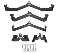 VEVOR LAT Pulldown Attachments, Cable Machine Rowing T-bar V-bar 5 Set, Tricep Pull Down Bar, Back Strength Training Rubber Coated Handle Grip, Bicep Curl Tricep Lat Pulldown Bar for Home Gym Fitness