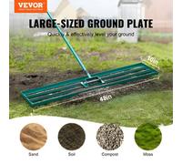 Vevor Lawn Leveling Rake Heavy Duty 121.9 X 25.4 Cm With 198.1 Cm Steel Extended Handle For Garden Golf Lawn Farm