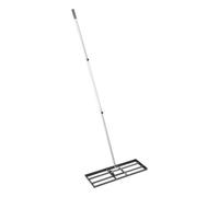 VEVOR Lawn Leveling Rake, Lawn Leveler with 83.9 in Handle, 30x10 in Ground Plate, Rust-Resistant Carbon Steel Soil Leveler, 3 Heights Adjustable, Effort Saving Lawn Leveling Tool for Yard Golf Court