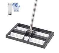 VEVOR Lawn Leveling Rake, Lawn Leveler with 63.4 in Adjustable Handle, 17x10 in Ground Plate, Heavy Duty & Rust-Resistant Metal Soil Leveler, Effort Saving Lawn Leveling Tool for Yard Golf Court
