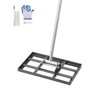 VEVOR Lawn Leveling Rake, Lawn Leveler with 78 in Handle, 17x10 in Ground Plate, Rust-Resistant Carbon Steel Soil Leveler, 5 Heights Adjustable, Effort Saving Lawn Leveling Tool for Yard Golf Court