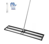 VEVOR Lawn Leveling Rake, Lawn Leveler with 83.9 in Adjustable Handle, 48x10 in Ground Plate, Heavy Duty & Rust-Resistant Metal Soil Leveler, Effort Saving Lawn Leveling Tool for Yard Golf Court