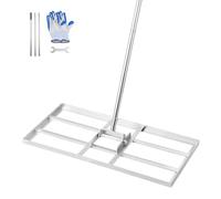 VEVOR Lawn Leveling Rake, Lawn Leveler with 83.9 in Handle, 48x10 in Ground Plate, Rust-Resistant Carbon Steel Soil Leveler, 2 Heights Adjustable, Effort Saving Lawn Leveling Tool for Yard Golf Court