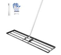 VEVOR Lawn Leveling Rake, Lawn Leveler with 83.9 in Handle, 48x10 in Ground Plate, Rust-Resistant Carbon Steel Soil Leveler, 2 Heights Adjustable, Effort Saving Lawn Leveling Tool for Yard Golf Court