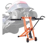 VEVOR Lawn Mower Lift with Hydraulic Jack, 500 Lbs Weight Capacity, Solid Carbon Steel Lawn Mower Lift, Adjustable Movable Lawn Lifter for Riding Tractors and Zero Turn Lawn Mowers, Orange