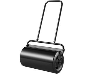 VEVOR Lawn Roller, 13 Gallon Sand/Water Filled Yard Roller, Steel Sod Roller with Easy-turn Plug and U-Shaped Ergonomic Handle for Convenient Push and Pull, for Lawn, Garden, Farm, Park, Black