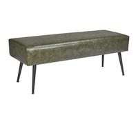 VEVOR Leather Bedroom Bench, PU Leather Bench with Metal Legs and with Stitching for Entryway, Upholstered Shoe Bench Seat, Modern End of the Bed Benches for Living Room, Dining Room, Hallway, Green