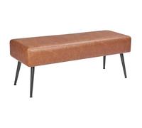 VEVOR Leather Bedroom Bench, PU Leather Bench with Metal Legs and with Stitching for Entryway, Upholstered Shoe Bench Seat, Modern End of the Bed Benches for Living Room, Dining Room, Hallway, Brown